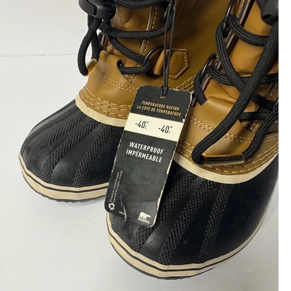 Sorel Kids Yoot Pac Nylon Waterproof Winter Boots Curry Black NY1963-259 Size 1
